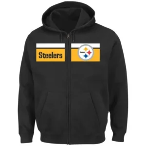 "Pittsburgh Steelers Majestic NFL ""Touchback"" Men's Full Zip Hooded Sweatshirt"