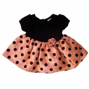 George Infant Girls Gold & Black Polka Dot Holiday Christmas Party Dress