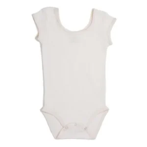 Baby Girls White Cap Sleeve Pointelle Organic Cotton Bodysuit 0-12M