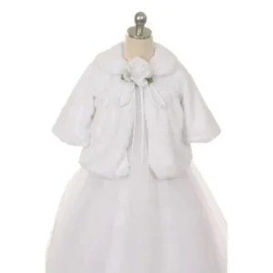 Kids Dream White Faux Fur Special Occasion Half Coat Baby Girls 12M
