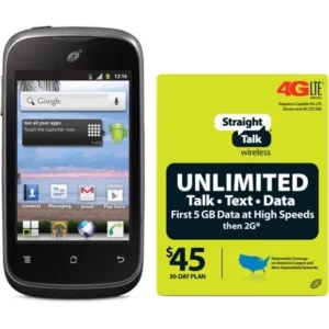 Net10 Huawei Ascend Y H866C Prepaid Cell Phone with Bonus $50 Plan, Refurbished