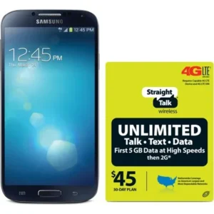 Straight Talk Samsung Galaxy S4 4G LTE Android Refurbished Prepaid Smartphone w/ Bonus $45 30-Day Plan