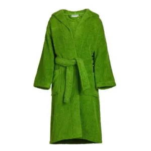 Kids 100% Cotton Hooded Terry Robe Green / Small/Medium