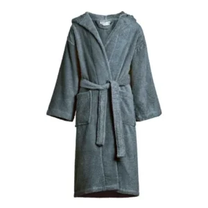 Kids 100% Cotton Hooded Terry Robe Grey / Large