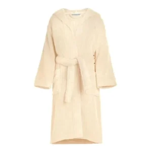 Kids 100% Cotton Hooded Terry Robe Ivory / Large