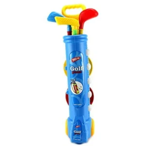 Fun Sport Children's Kid's Toy Golf Set w/ 4 Balls, 3 Clubs, 2 Practice Holes, 2 Flags (Colors May Vary) by Velocity Toys
