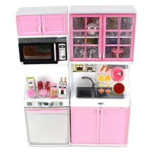 Modern Kitchen 16' Battery Operated Toy Kitchen Playset, Perfect for Use with 11-12" Tall Dolls