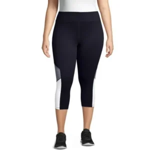 Just My Size Women's Plus Active Colorblocked Performance Capri Leggings