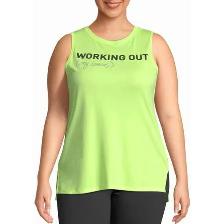 Just My Size Women's Plus Size Active Graphic Muscle Tank