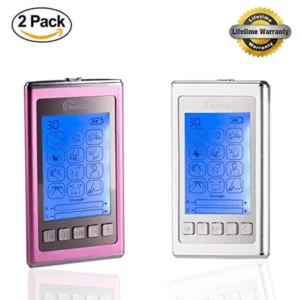 2 Pack Deal TechCare Mini Pink and Silver [Lifetime Warranty] Best Massager Tens Unit Cleared Tens Machine for Pain Management, Actic, Sciatica, Tennis Elbow, Neuropathy Treatments