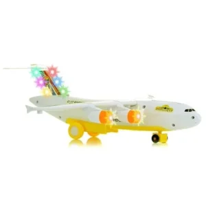 Toysery C-17 Transport Airplane Toys with LED Flashing Lights and Sounds, Bump and Go Action Plane Toy For Kids Boys and Girls