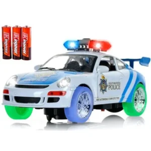 Toysery Police Car Toy with 3D Technology Flashing Lights and Sounds Bump And Go Action Car Toys for Kids Boys and Girls