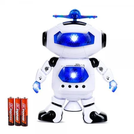 Classic Glow Electronic Walking Dancing Robot Toys With Music Lightening For Kids Boys Girls Toddlers, Battery Operated Included