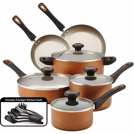 Farberware High-Performance Nonstick 15-Piece Cookware Set, Copper