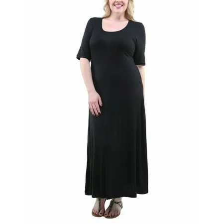24/7 Comfort Apparel Women's Plus Size Maxi Dress