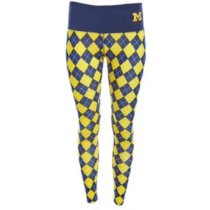 Michigan Wolverines Argyle Loudmouth Womens Leggings MD/LRG, SLIM FIT!