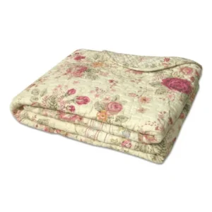 Global Trends Antique Rose 100% Cotton Quilted Throw Blanket