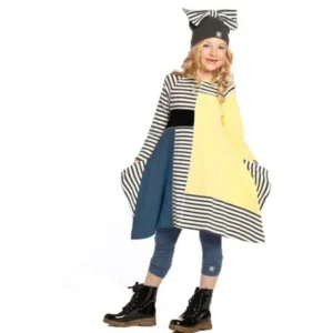 Little Girls Blueberry Stripe Lori Designer Fall Dress 2