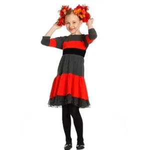 Little Girls Geranium Red Ruffle Eden Designer Fall Dress 2