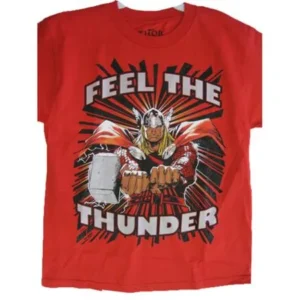 Little Boys Red Mighty Thor Superhero Print T-Shirt 7