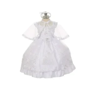 Rain Kids Little Girls White Guardian Angel Organza Cape Baptism Dress 2-4