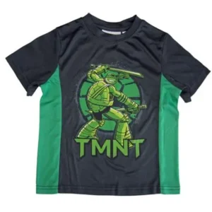 Little Boys Grey Green Mutant Ninja Turtle Print T-shirt 4-7