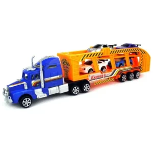 Thunderbolt 3000 Express Children's Kid's Friction Toy Truck Ready To Run w/ 4 Toy Cars, No Batteries Required (Colors May Vary)