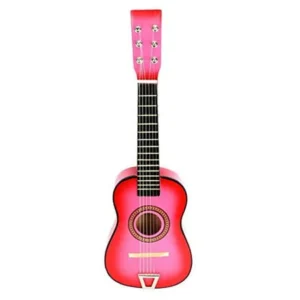 VT Cool Classics Acoustic Children's Kid's 6 Stringed Toy Guitar Instrument w/ Pick, Extra String (Pink)