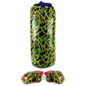 VT Army Camo Boxing Children's Kid's Pretend Play Toy Boxing Play Set w/ Stuffed Punching Bag, Pair of Soft Padded Boxing Gloves, Perfect for All Kids