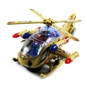 VT Superior Armored Battleship Battery Operated Kid's Bump and Go Toy Helicopter w/ Awesome Flashing Lights, Sounds, Bumps Into Something and Will Change Direction (Colors May Vary)
