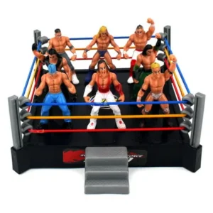 VT Mini Combat Action Wrestling Toy Figure Play Set w/ Ring, 8 Toy Figures