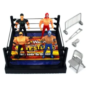 VT Action Warriors Wrestling Toy Figure Play Set w/ Ring, 4 Toy Figures, Accessories