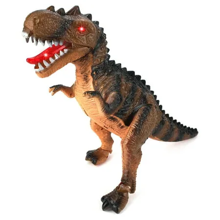 VT 3D Prehistoric Acrocanthosaurus T-Rex Battery Operated Walking Toy Dinosaur Figure w/ Light Up Eyes and Tongue, Realistic Movement (Colors May Vary)
