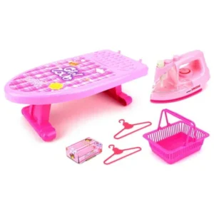 Happy Mini Iron Children Kid's Toy Clothing Iron Board Playset w/ Clothes Iron, Ironing Board, Accessories