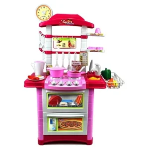 Super Deluxe Food Shop Pretend Play Children's Toy Kitchen Cooking Playset w/ Toy Food, Utensils, Lights & Sounds, Perfect for Your Little Chef