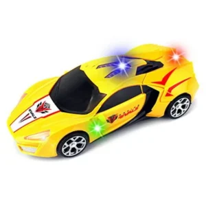Racing Rivals Transforming Battery Operated Kid's Bump and Go Toy Car w/ Cool Flashing Lights, Music