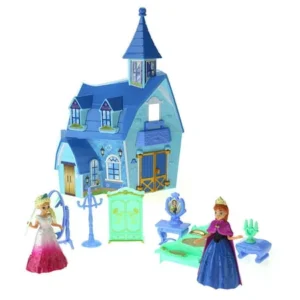 My Dream My Beauty Battery Operated Toy Castle Dollhouse w/ Light up Effects, Two Doll Princess Figures, Furniture, & Accessories