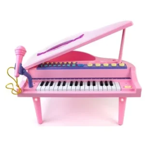 Little Musician Multi-Function Toy Piano w/ Lights, Sounds, Microphone, MP3 Audio Jack, Charger Cable, & Storage Compartment