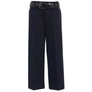 Little Boys Navy Flat Front Solid Belt Special Occasion Dress Pants 2T-7