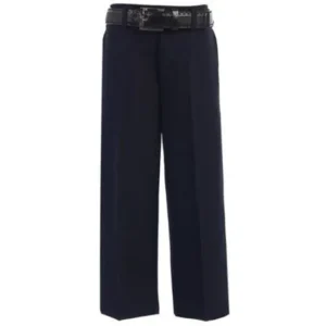 Boys Navy Flat Front Solid Belt Special Occasion Dress Pants 8-20