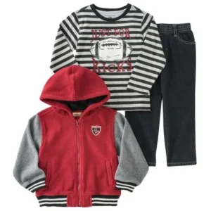 Kids Headquarters Infant Boys 3-Piece Football Outfit Jacket Shirt & Pants