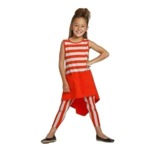 KidCuteTure Little Girls Tangerine Silver Melinda Designer Spring Dress 2
