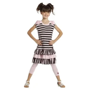 Little Girls Pink Black Morgan Designer Trendy Spring Dress 2