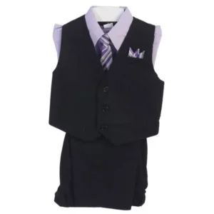 Angels Garment Boys Lilac 4 Piece Pin Striped Vest Set Suit 8-20