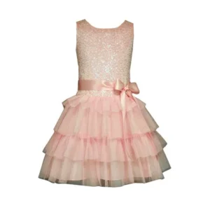 Bonnie Jean Little Girls Pink Sequin Tiered Party Dress 2T