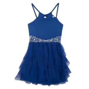 Girls Royal Blue Chiffon Sequin Party Formal Dress 12 - 16 12