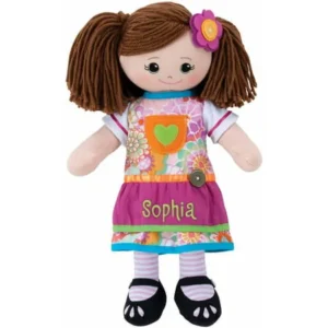 Personalized Doll With Dress and Hair Clip