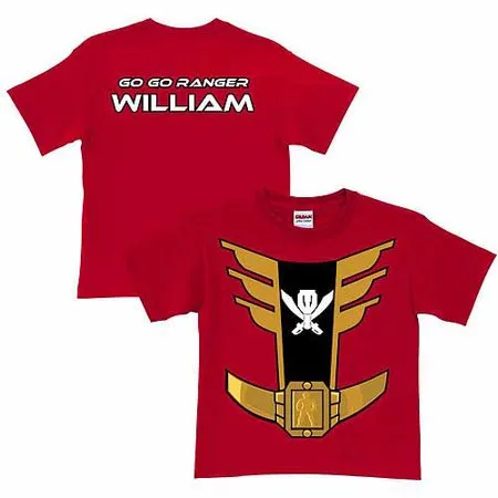 Personalized Power Rangers Red Ranger Boy's Red T-Shirt