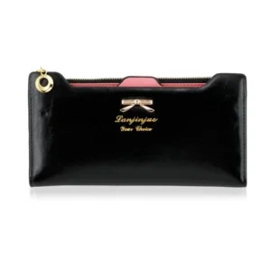 Fashion Lady Girl Women PU Leather Bowknot Clutch Wallet Long Card Slots Holder Purse Handbag Bag