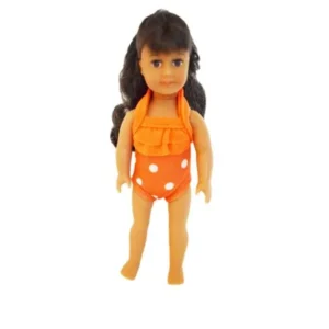 My Brittany's Orange Polka Dot Swimsuit For American Girl Doll Mini